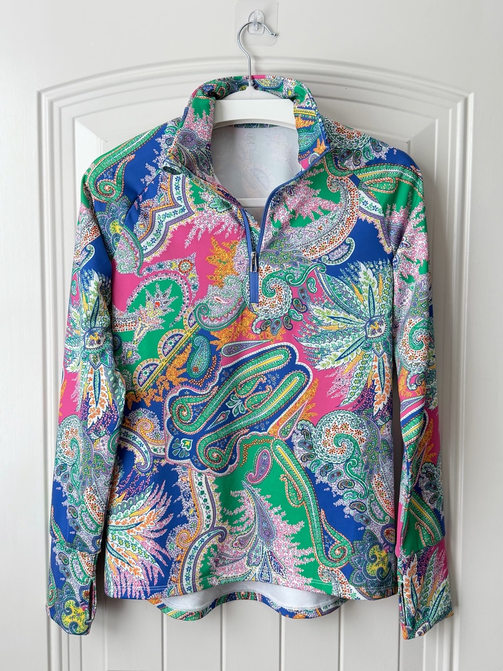 RLX Ralph Lauren Women’s Paisley Performance Golf Quarter Zip Pullover M